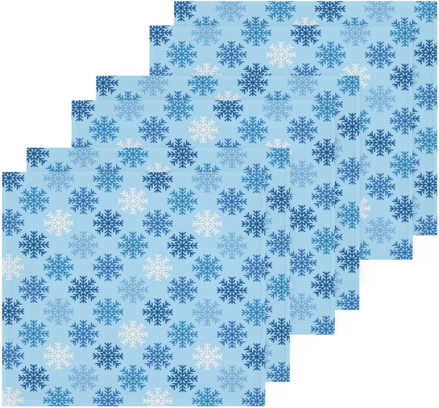YettasaBin Blue Snowflake Washcloth Set