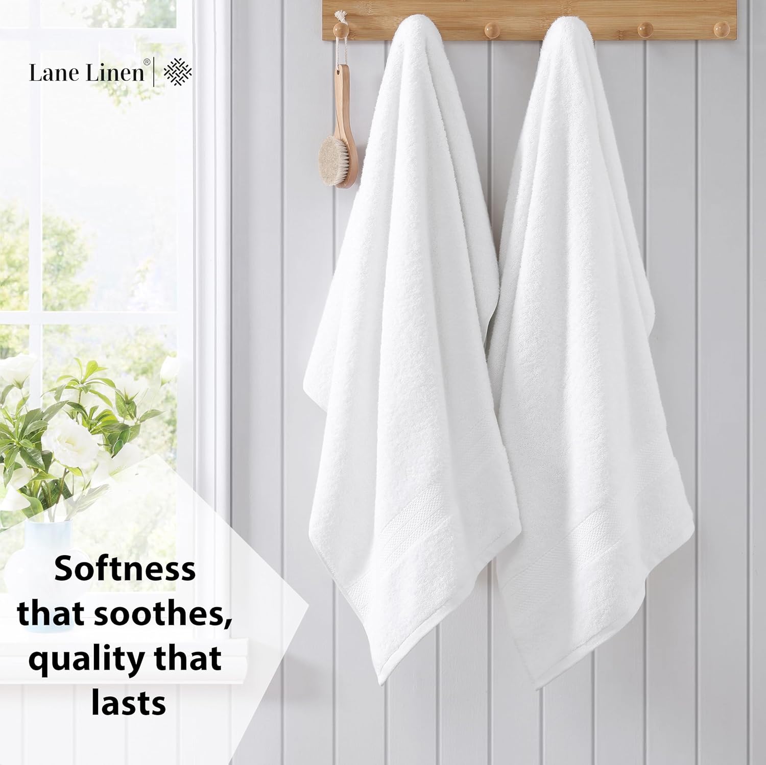 10-Piece White Bath Towels Set