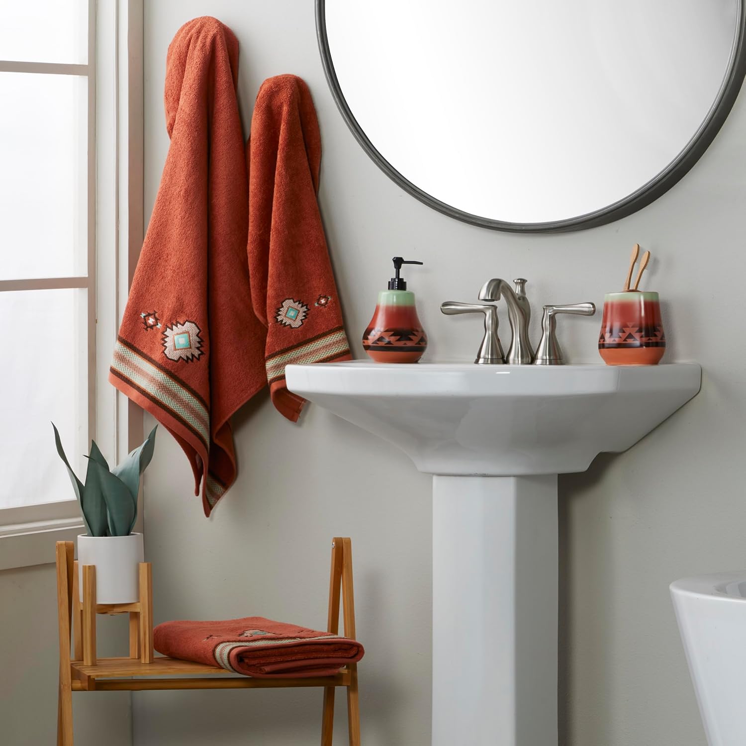 15x26 Rust Southwest Sunset Hand Towel 100 Cotton 027 lbs