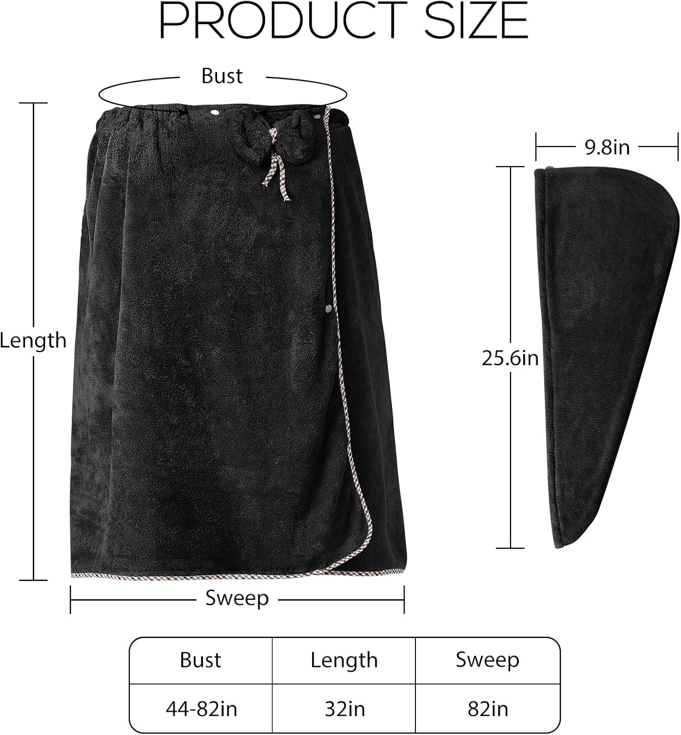 OneDream Plus Size Towel Wrap for Women