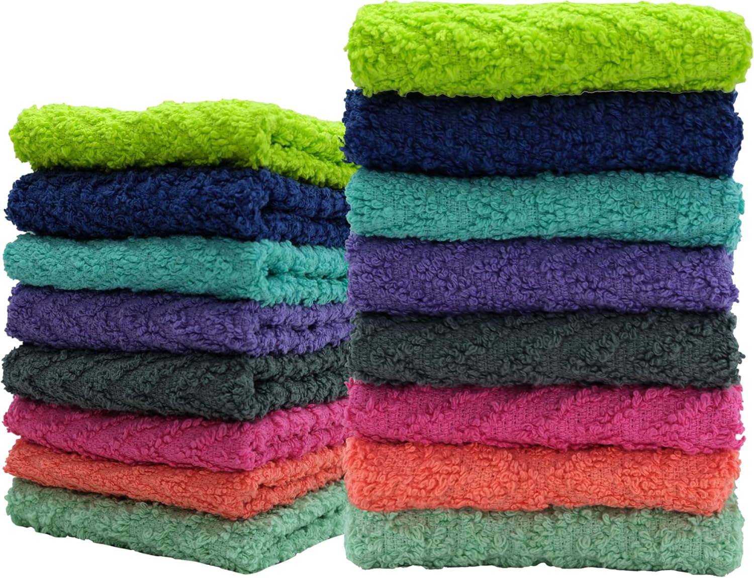 ZSUPERIA 8Pack Washcloth Set Reusable Soft Multicolor 12x12