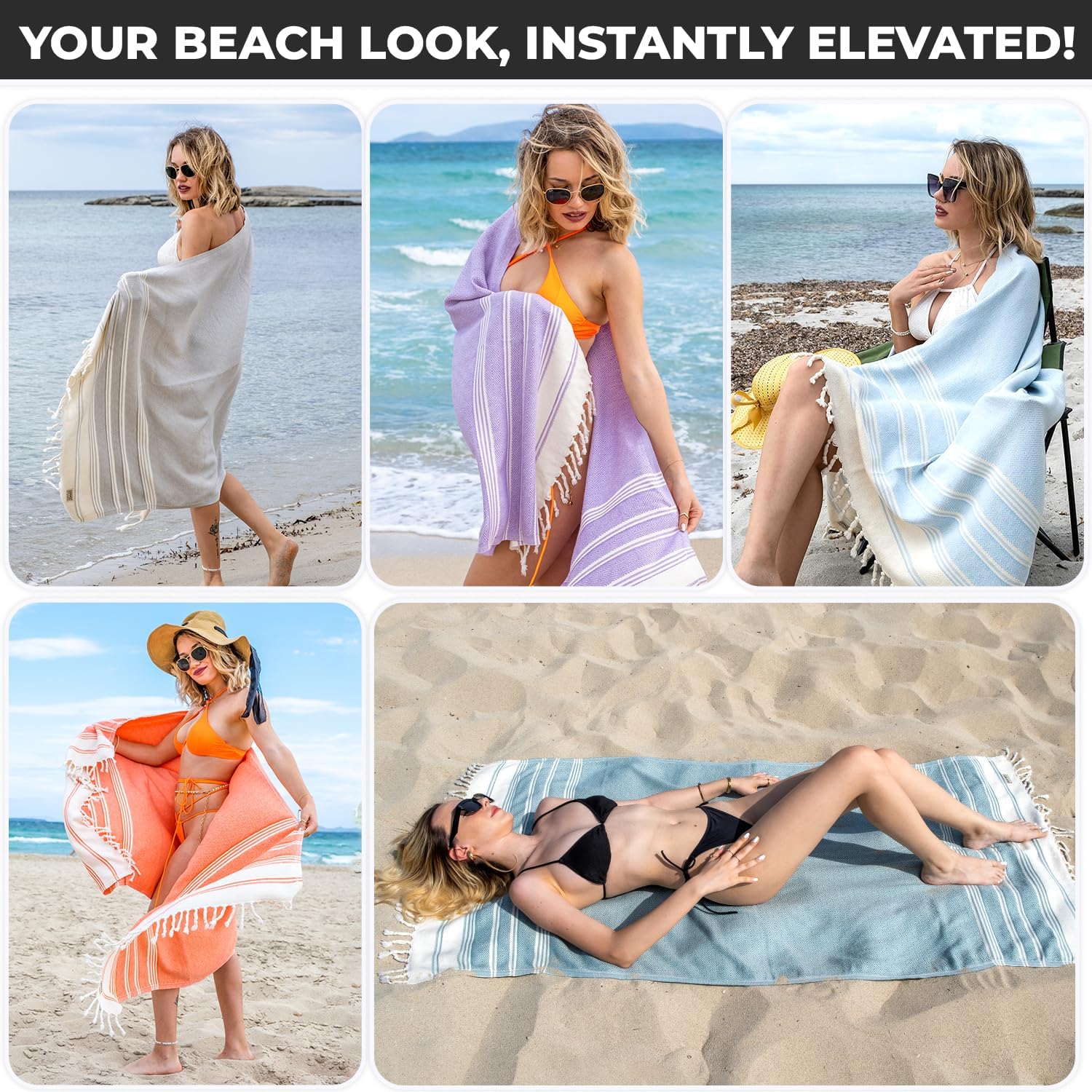 DEMMEX Organic Luxury Ultra Soft Turkish Cotton Bath Towel - 71x36 PreWashed Diamond Weave