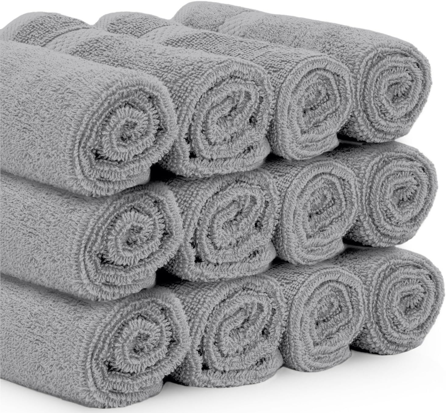 White Classic Luxury Washcloths - 12 Piece Set