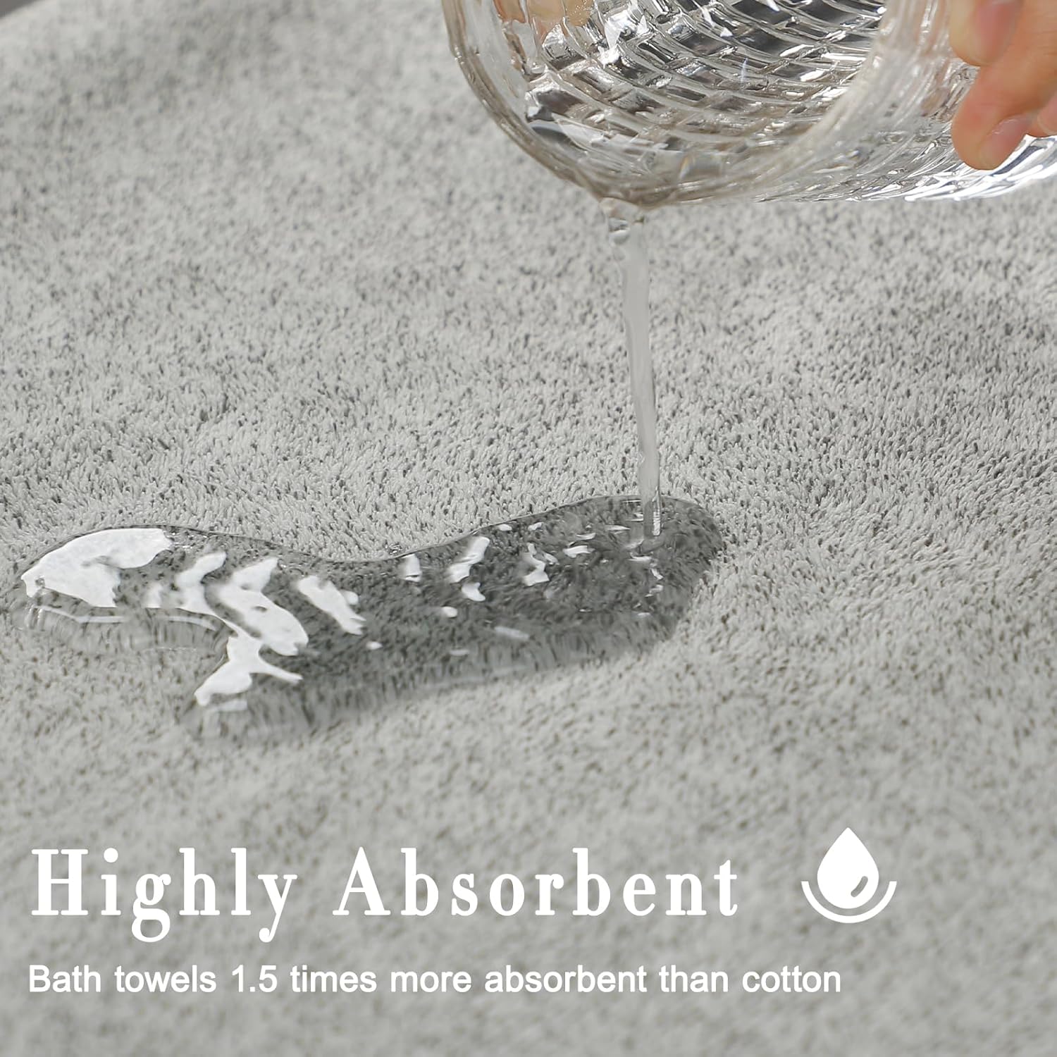 SEISSO Premium Quick Drying Bath Towels 2-Pack Bamboo-Infused Multi-Functional
