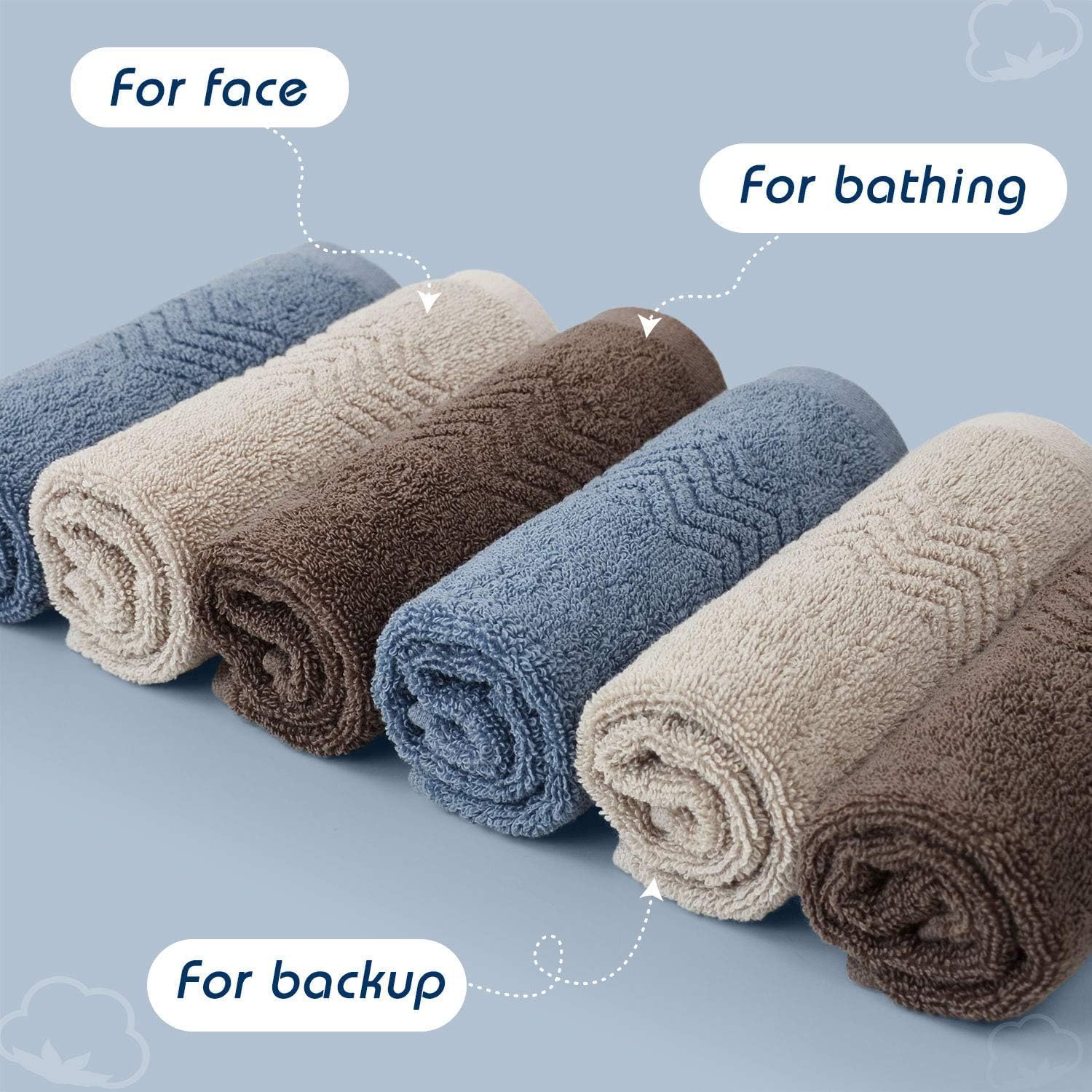 Cleanbear 13x13 Washcloth Set 6-Pack