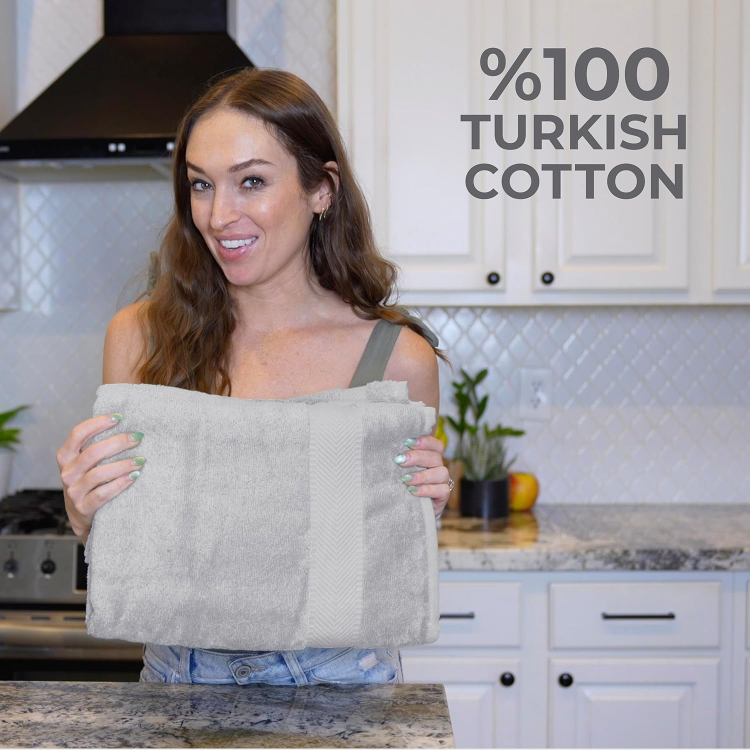 Luxury Turkish Cotton Bath Towels - Extra Large Soft Absorbent