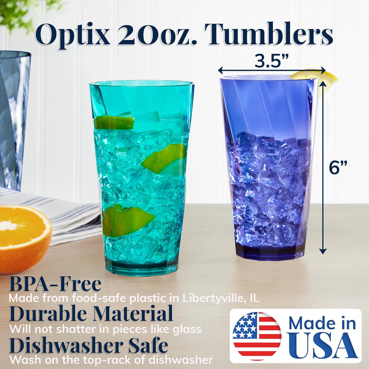 Charming Chalice in coastal blue and grey Made in USA BPA-free