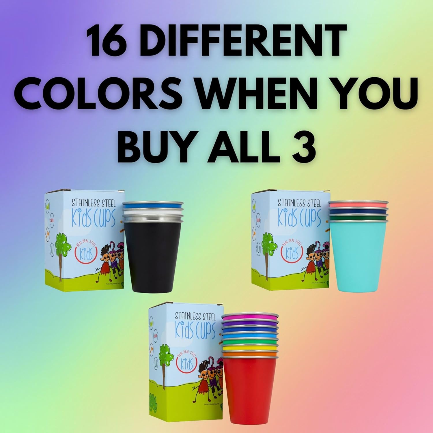 Kids stainless steel cupsReal Deal Steel