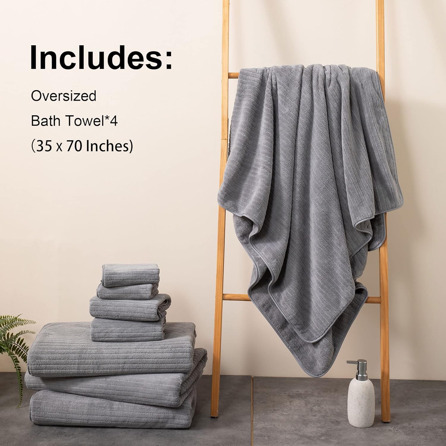 Mistyrose Oversized Microfiber Bath Towels