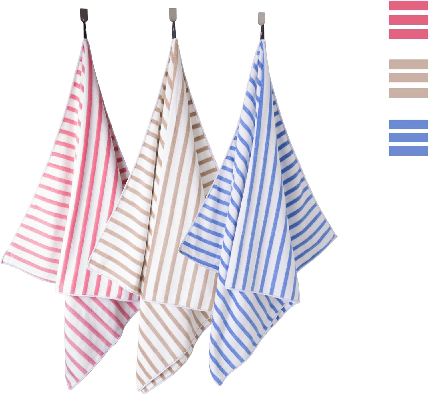 JML Microfiber Beach Towels Cabana Stripe - 27x55 - 6-Pack