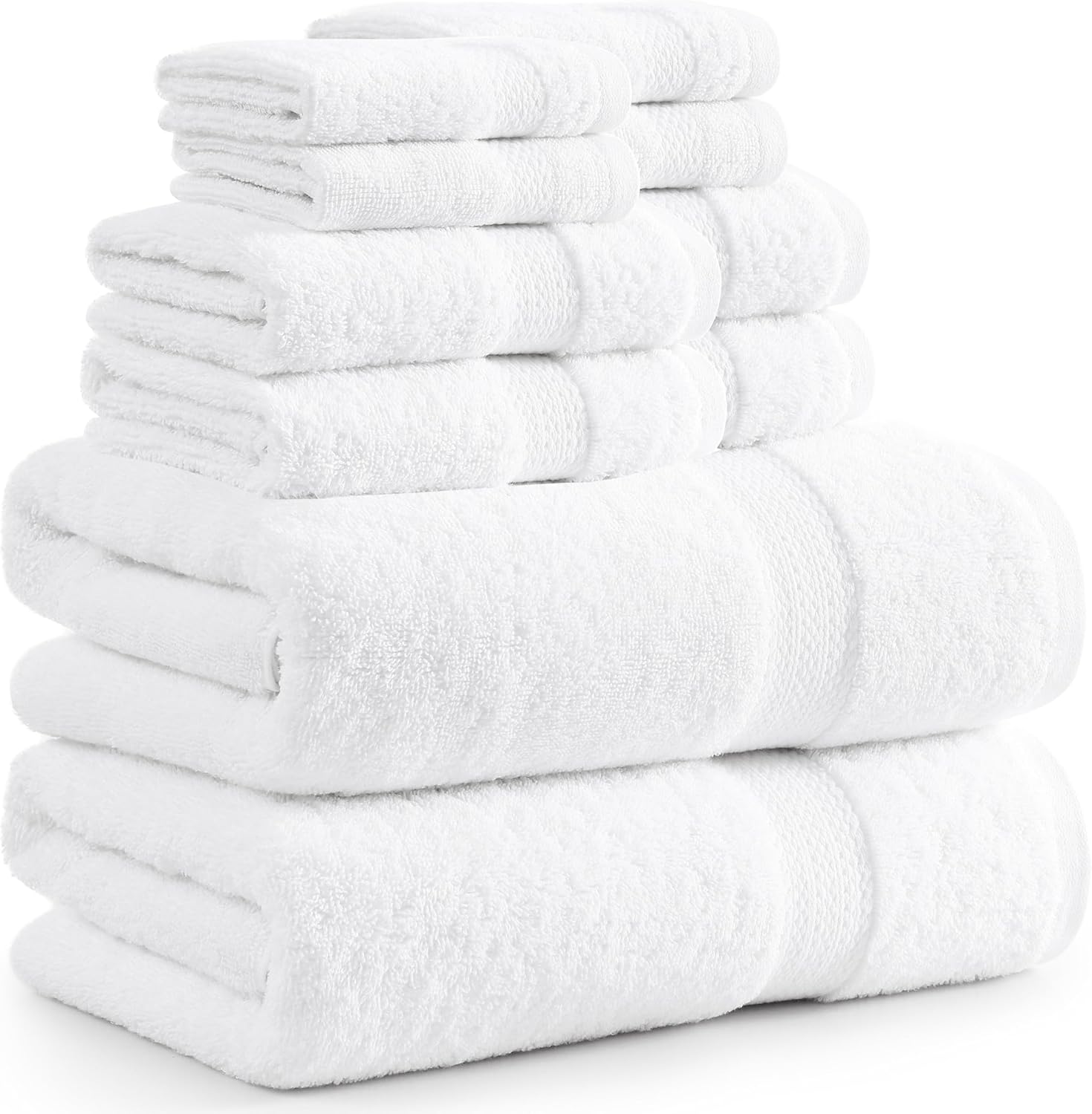 10-Piece White Bath Towels Set