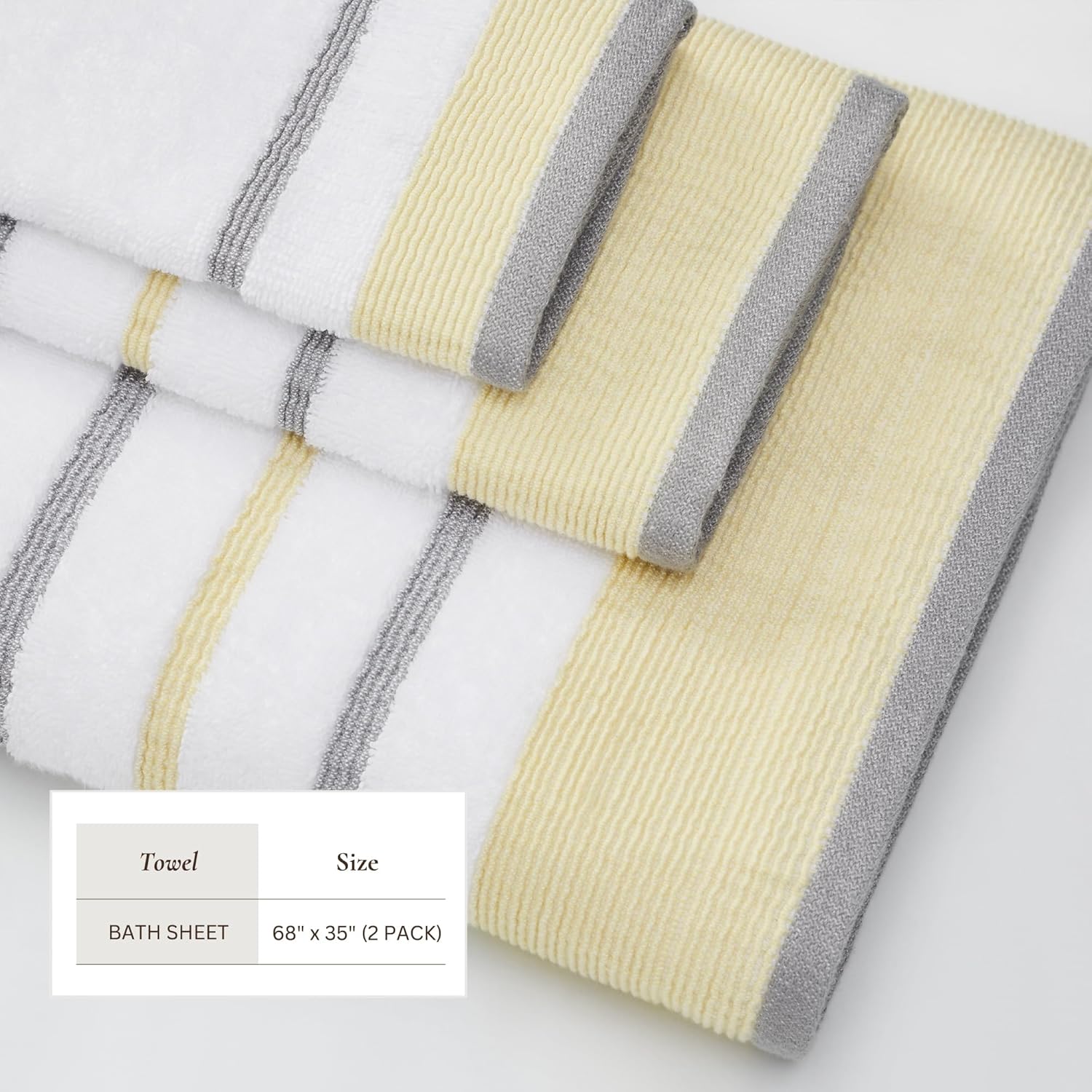 Chic GoldGrey Oversized Bath Towels Set