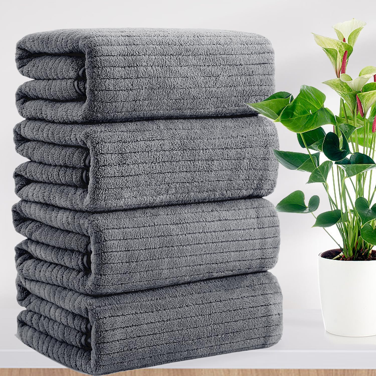 Mistyrose Oversized Microfiber Bath Towels