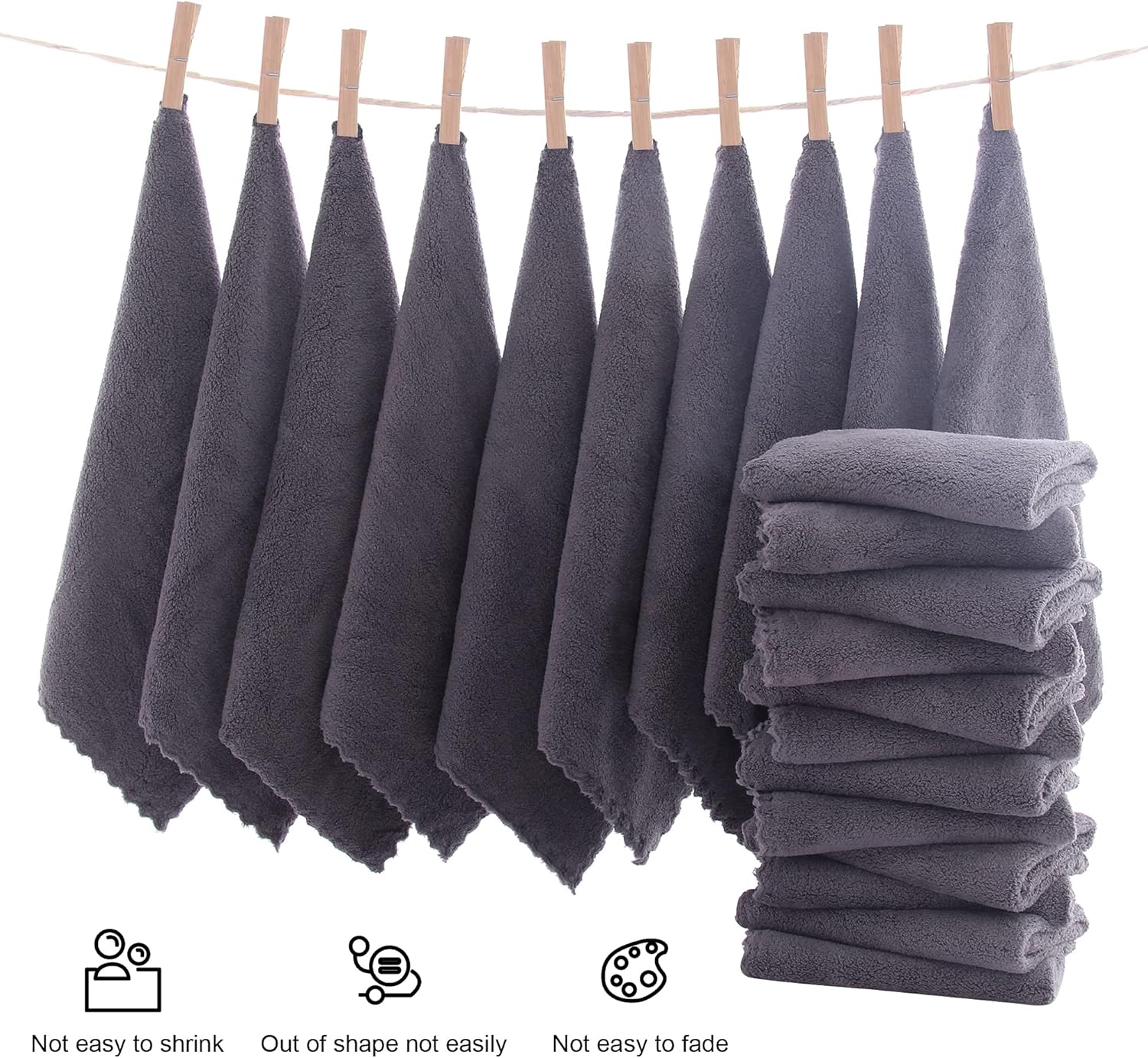Luxury Soft Coral Velvet Washcloth Set