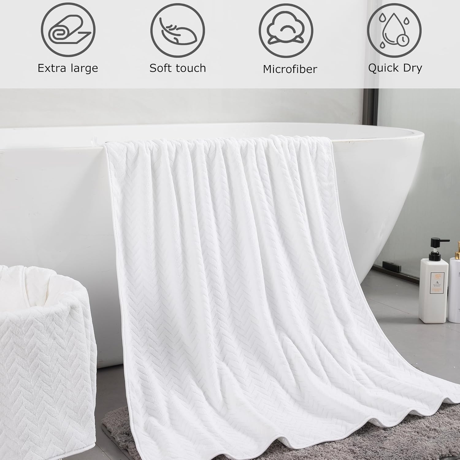 8-Piece Premium Bath Towel Set Soft Lightweight Highly Absorbent Quick Dry