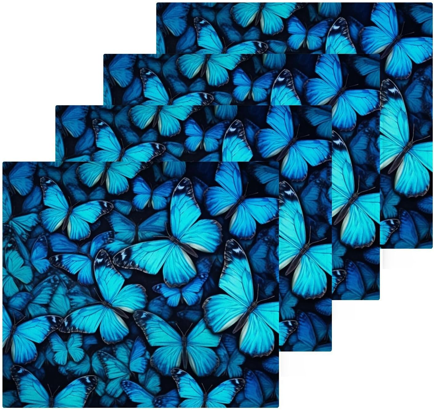 Blue Butterfly Washcloth Set