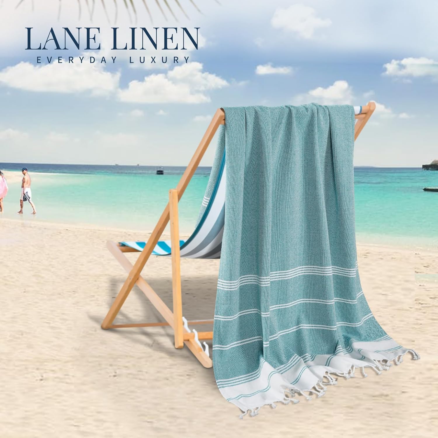 Lane Linen Pool Towels 6 Piece Oversized Quick Dry Set
