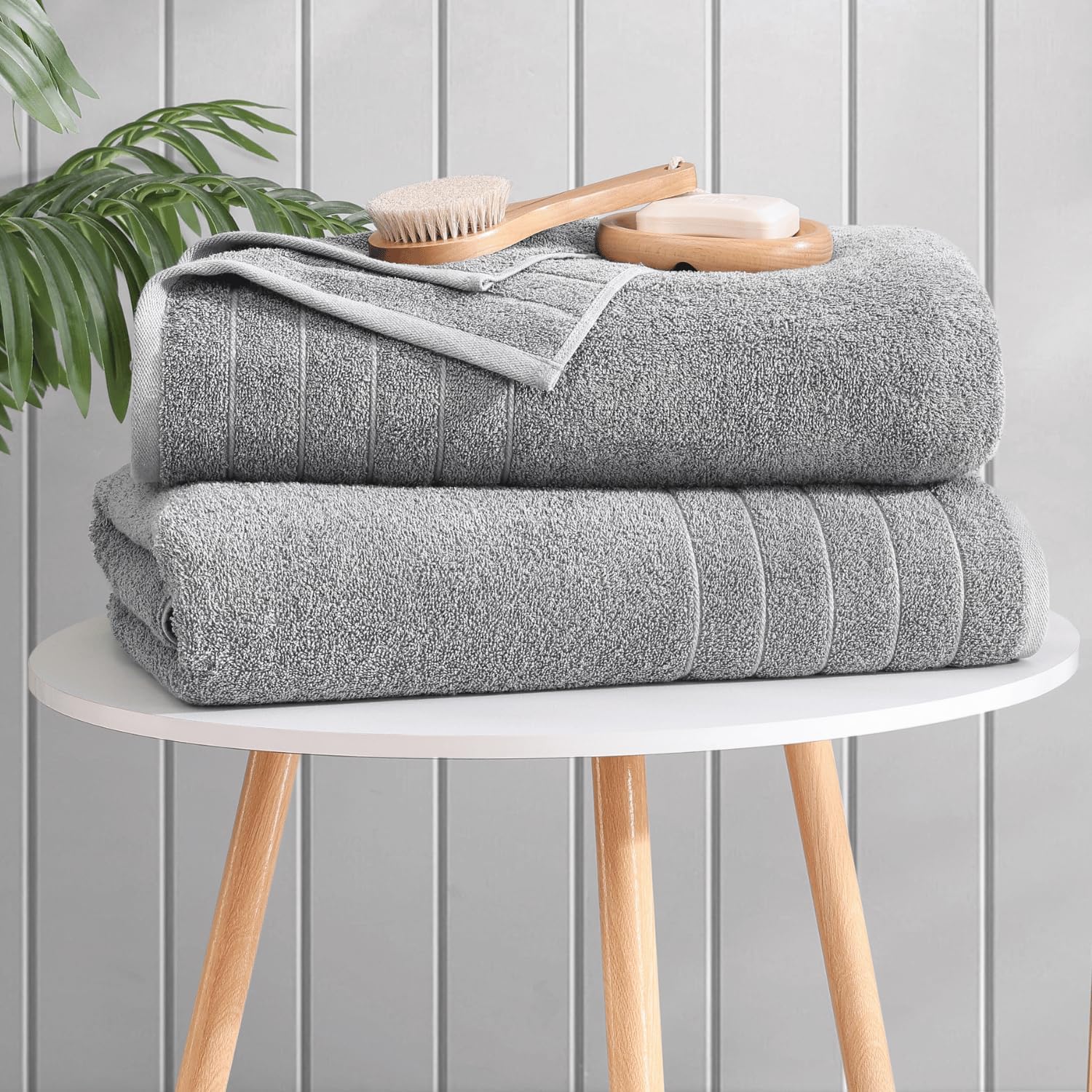 Casa Platino 4-Piece Bath Towels - Luxurious 3060 Cotton Soft Quick-Drying