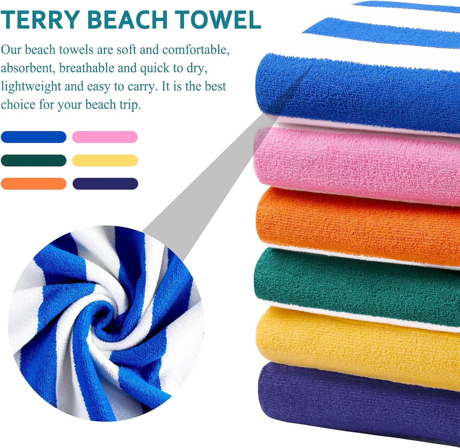 4-Pack Extra-Large Beach Towels for Adults