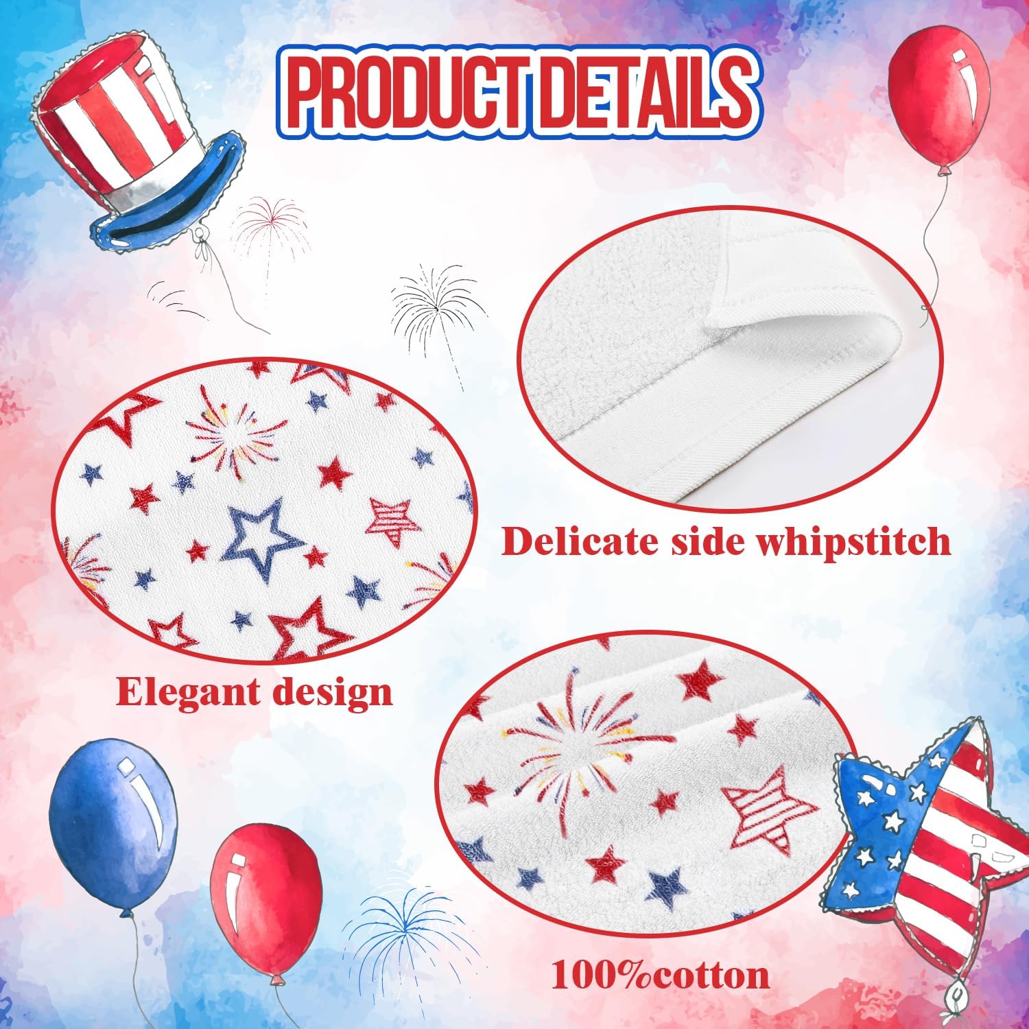 2-Pack Patriotic 4th of July Towels
