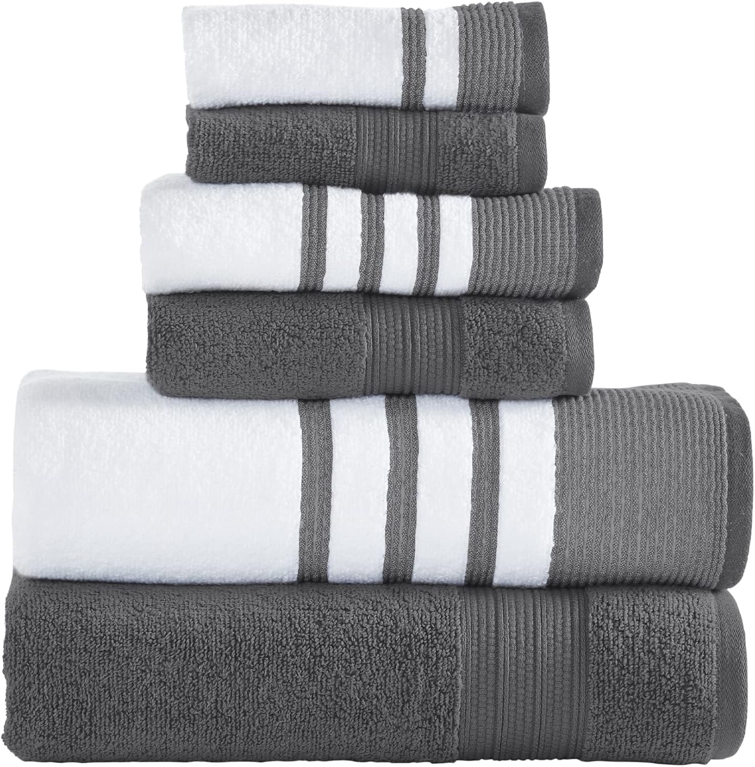 Modern Threads 6-Piece White Bath Set