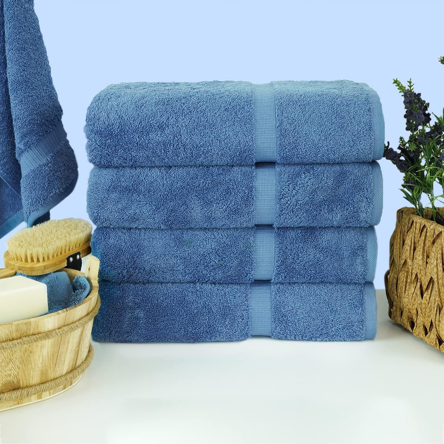 Luxury Turkish Cotton Bath Towels Set