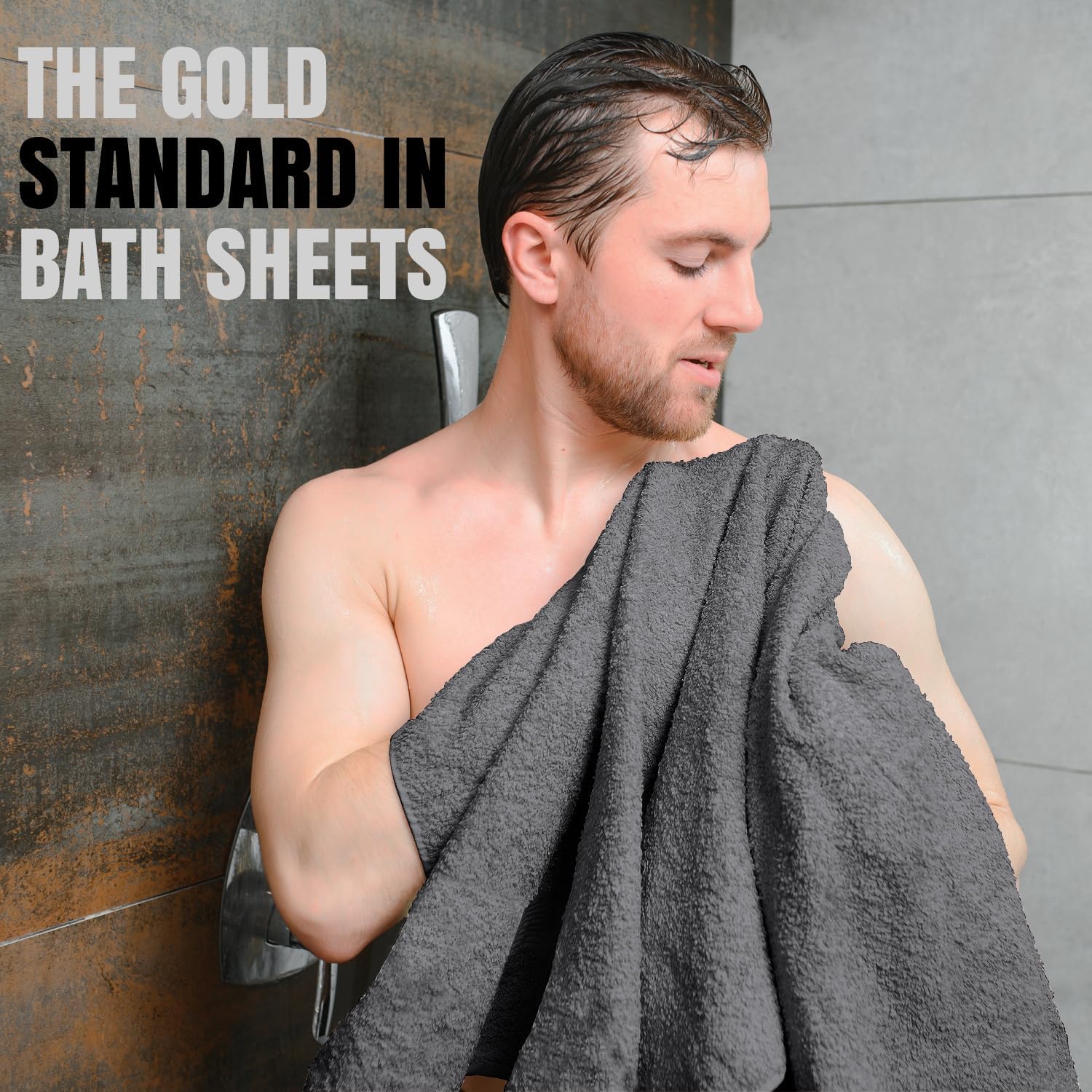 Easy-Care 2-Pack Bath Sheets 35x70 100 Cotton Quick Dry Durable