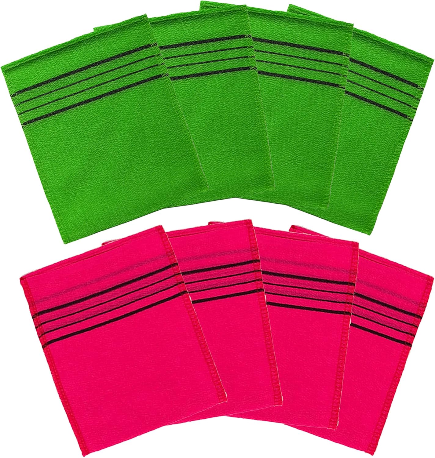 8-Piece Exfoliating Wade Cloth Set - Multi-Colored