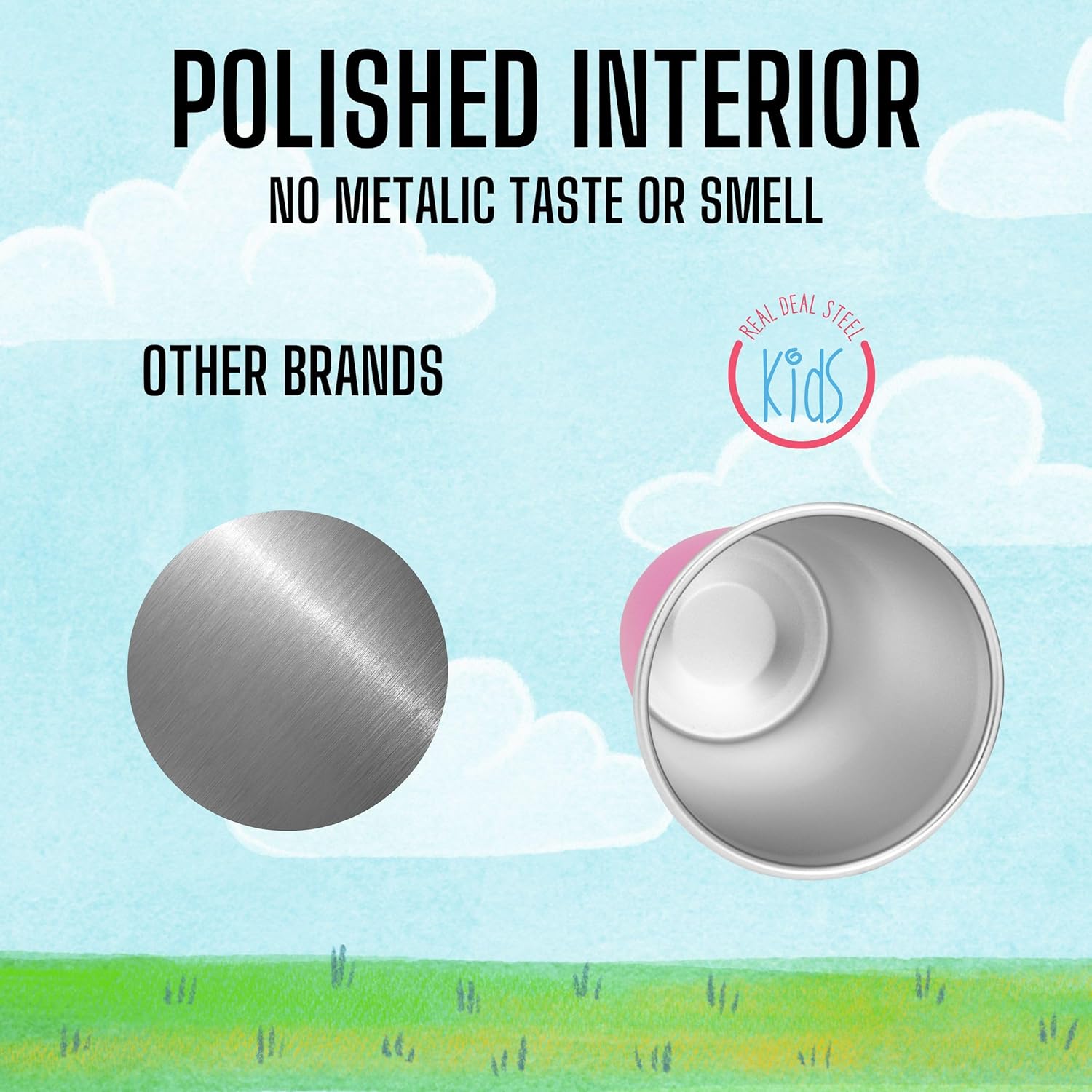 Kids stainless steel cupsReal Deal Steel