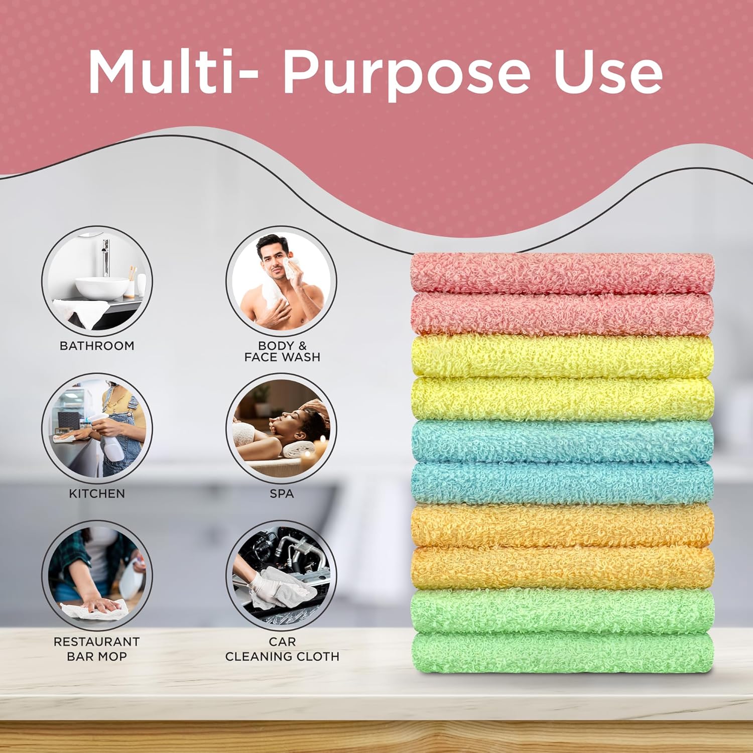 10-Piece Luxurious Cotton Wash Cloth Set for All Your Needs