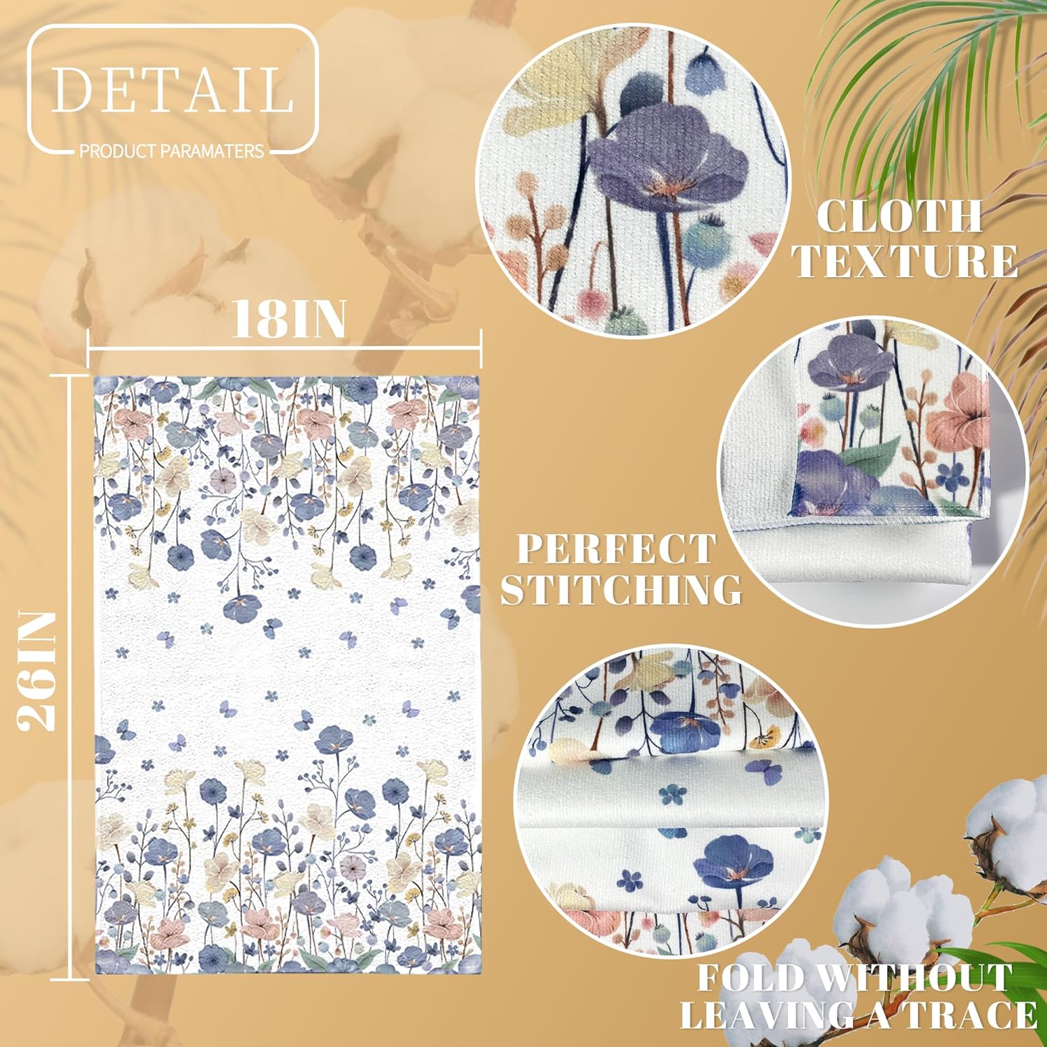 Wildflower Hand Towels Set of 2