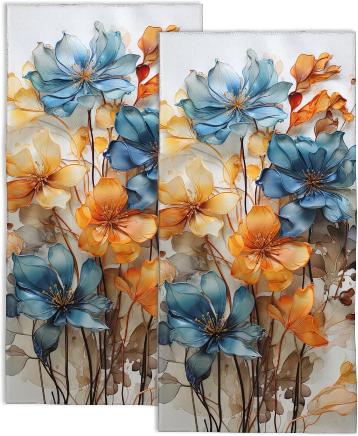 Vibrant Teal Hand Towels Set - Luxurious Bathroom Experience