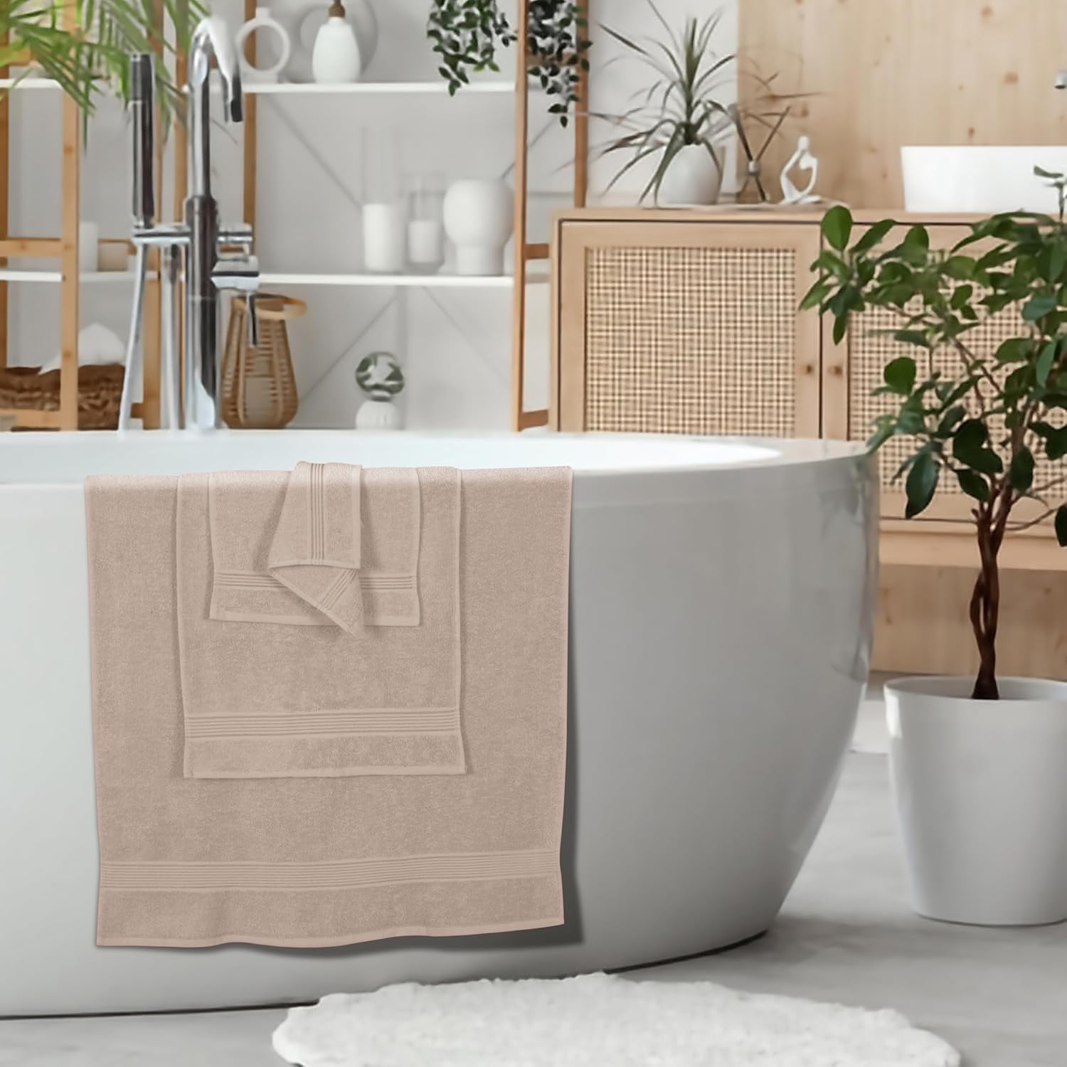 Perfect Multi-Functional Towels Set Ultra Soft Cotton for Daily Use