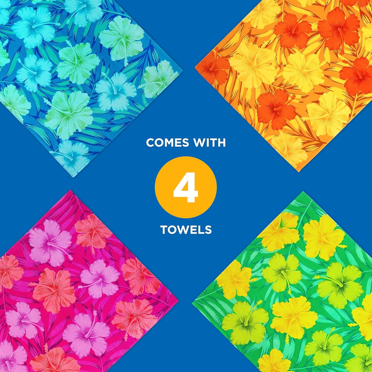 Chic Trendy 4-Pack of 30x60 Beach Towels for Adults Kids