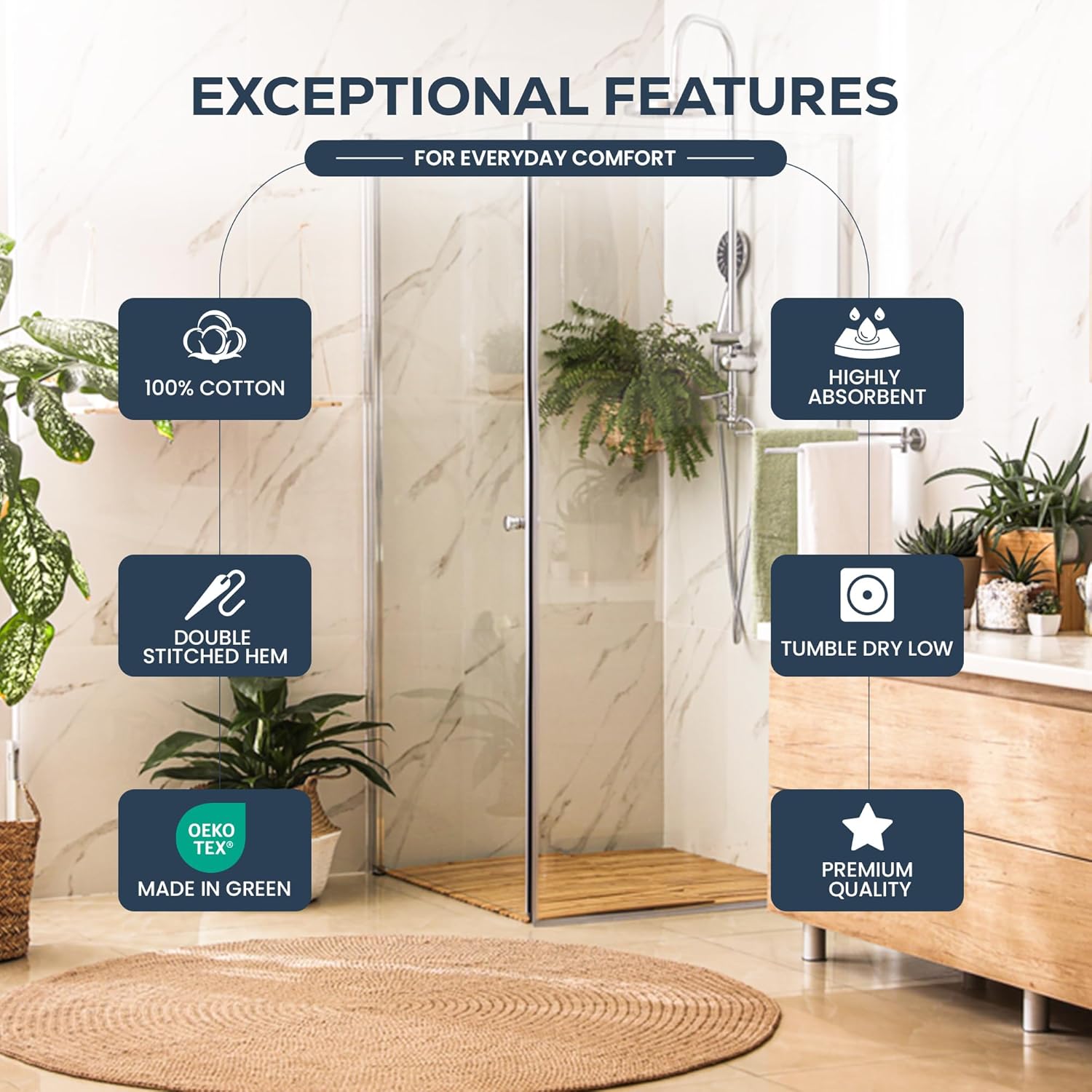 Utopia Premium 6-Pack Hand Towels