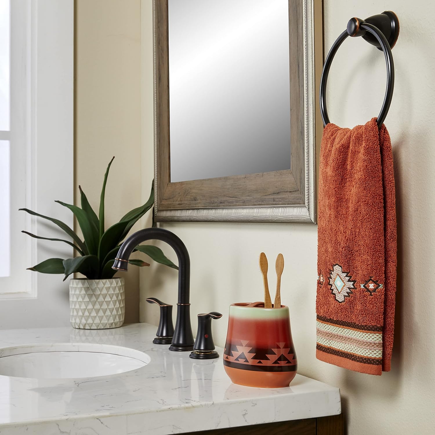 15x26 Rust Southwest Sunset Hand Towel 100 Cotton 027 lbs