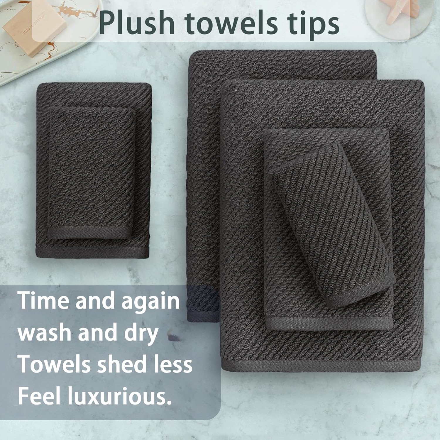 Eco-Friendly Bath Towels Set Soft Quick-Dry forYour Wash Days