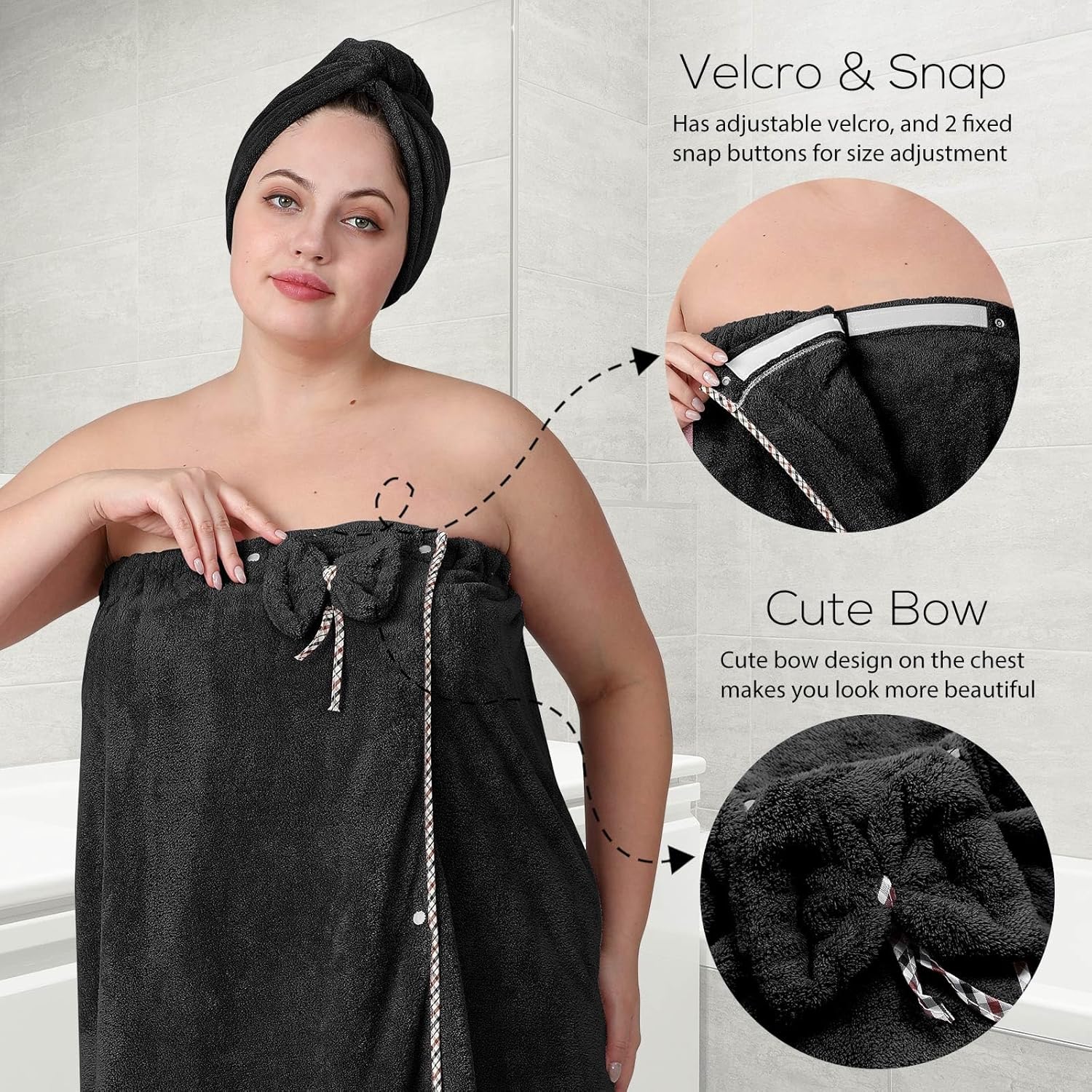 OneDream Plus Size Towel Wrap for Women