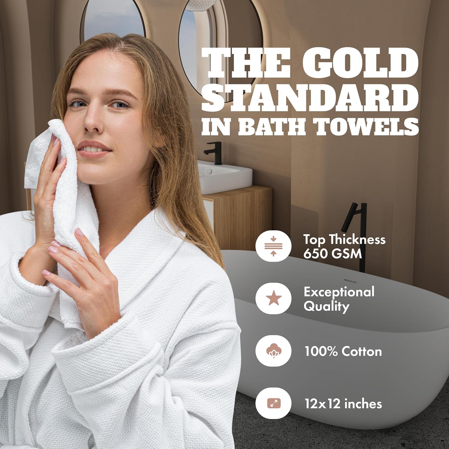 White Classic Washcloths for Face Body