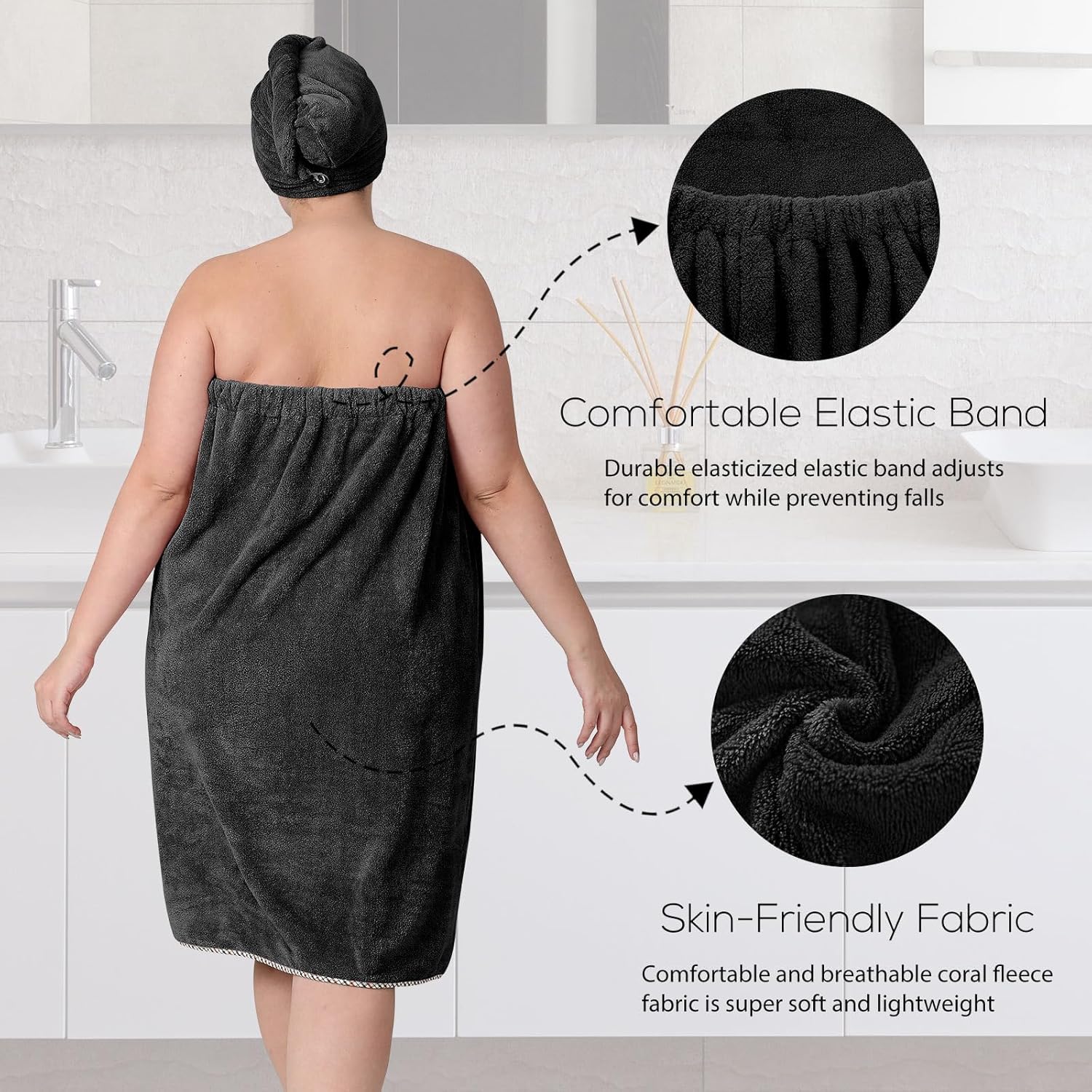 OneDream Plus Size Towel Wrap for Women