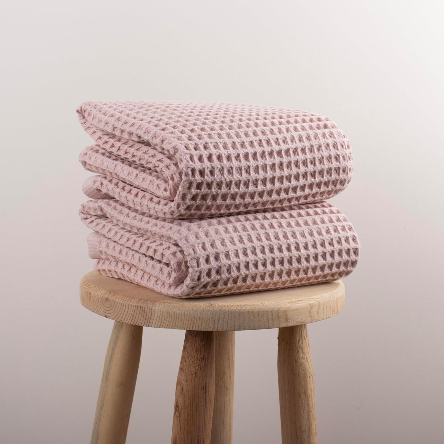 Pack of 2 Luxury Waffle Weave Bath Towels 100 Turkish Cotton