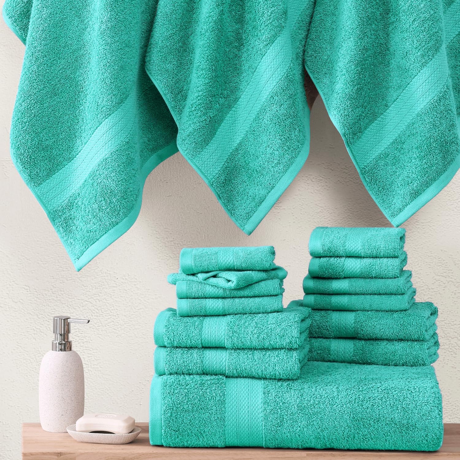 100 Mercerized Cotton Bath Towels Set
