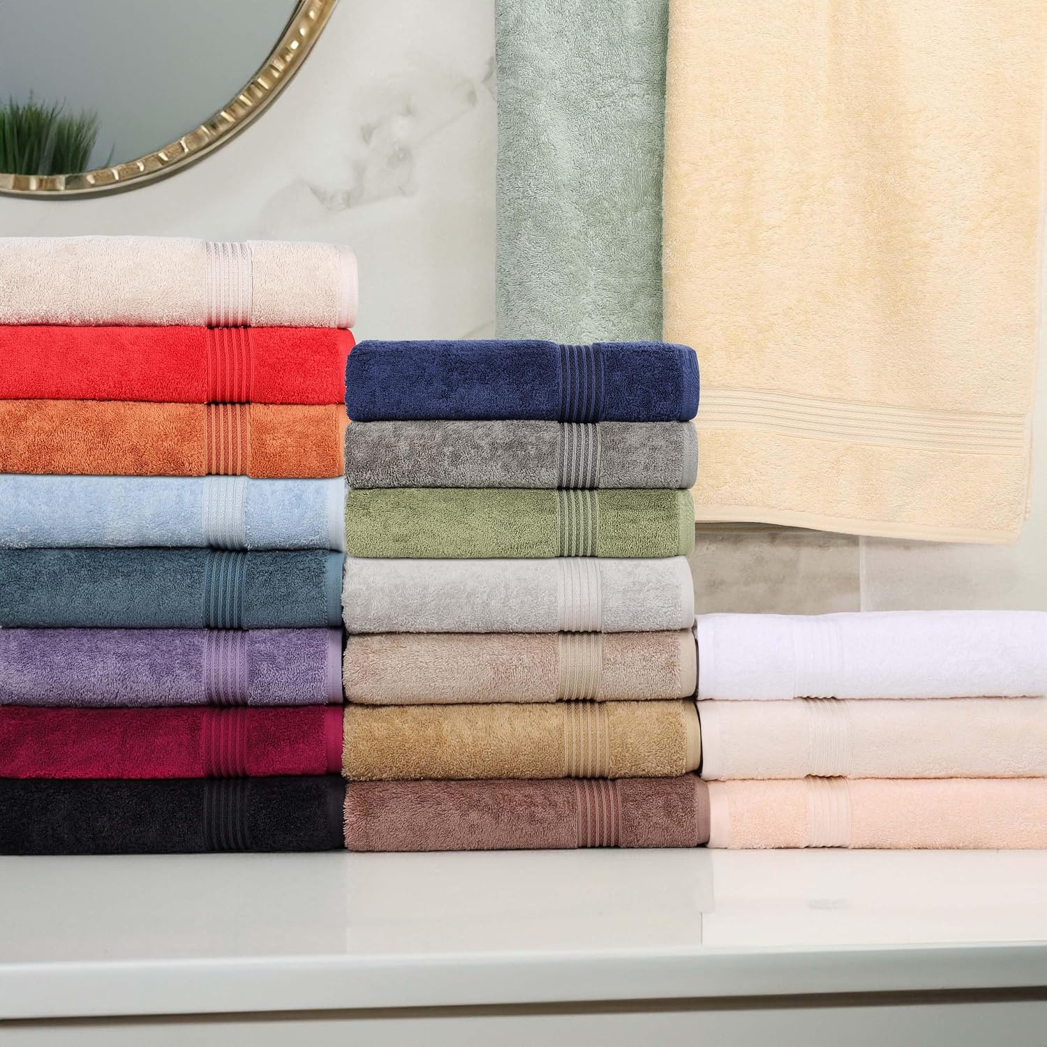 Superior Luxury Cotton Bath Towels 6-Piece Set Gold