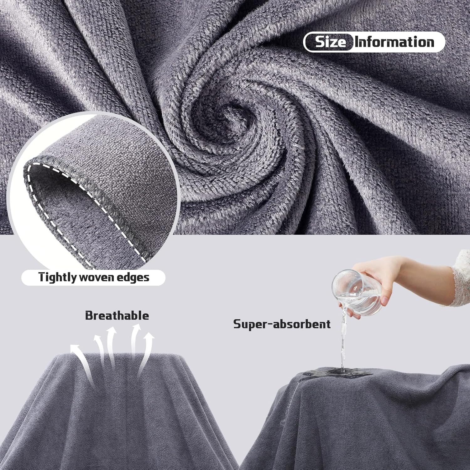 Mixweer 40 x 80 Inch Oversized Fleece Bath Towel