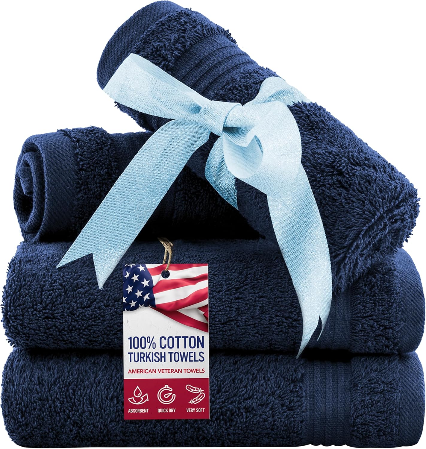 American Veteran 4 Pack Turkish Washcloths