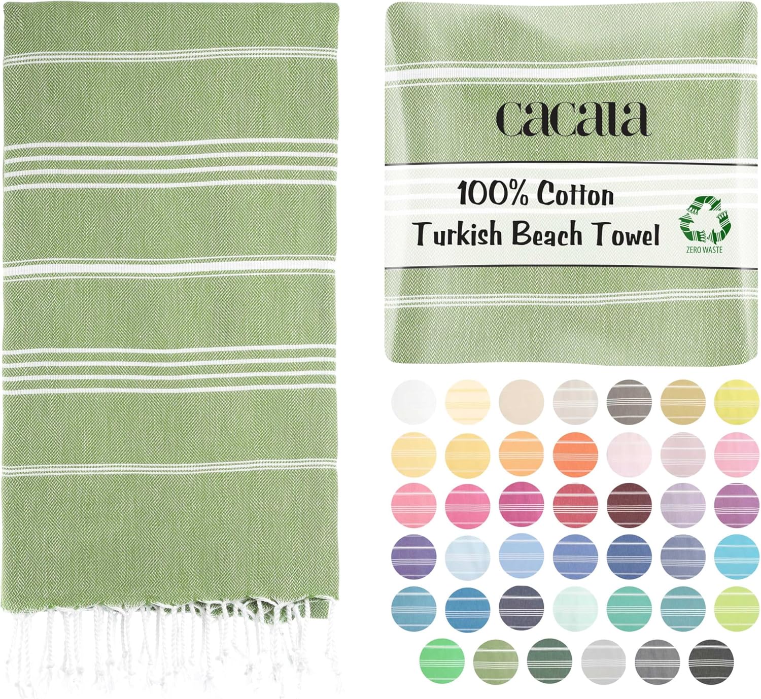 Cacala Trifecta Balance Lightweight Turkish Cotton Beach Towel