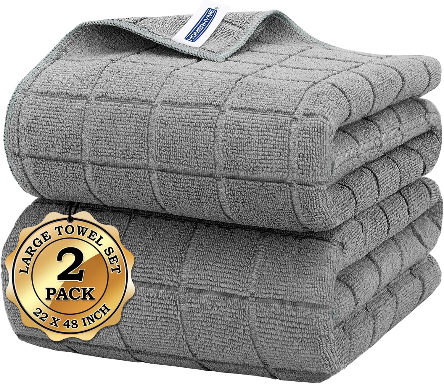 HOMERHYME Microfiber Bath Towels 2 Pack