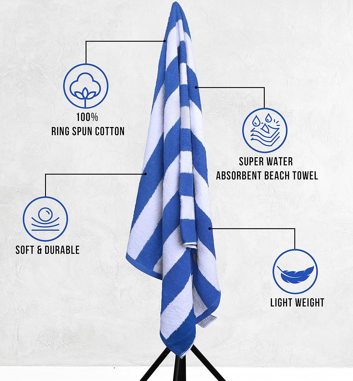 Utopia Cabana Stripe Beach Towels - 4-Piece Set