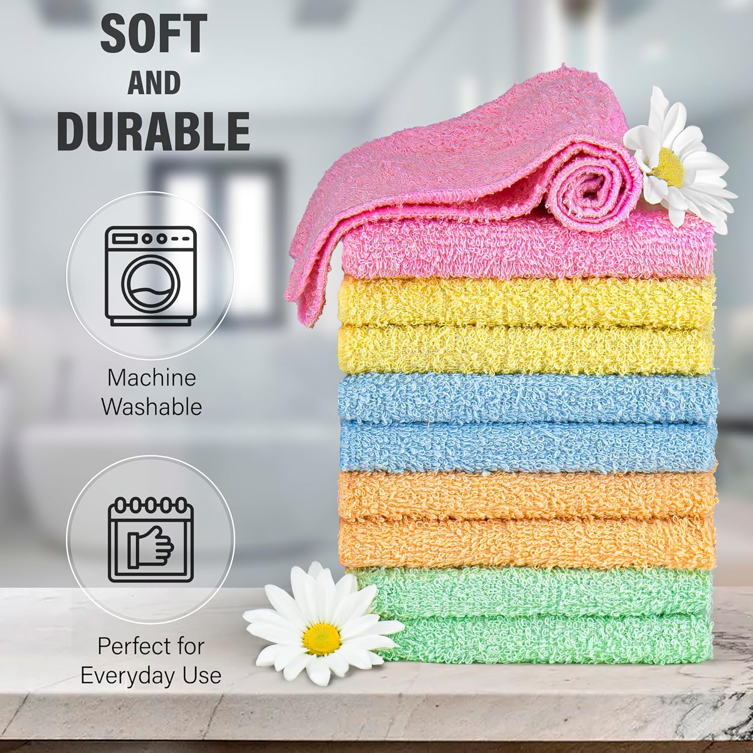 10-Piece Luxurious Cotton Wash Cloth Set for All Your Needs