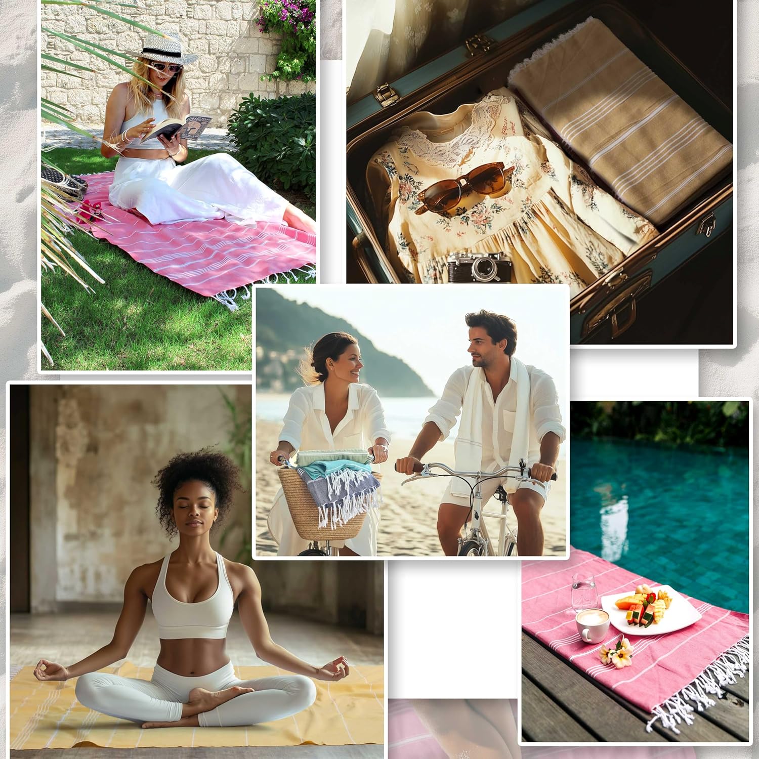Cacala Trifecta Balance Lightweight Turkish Cotton Beach Towel